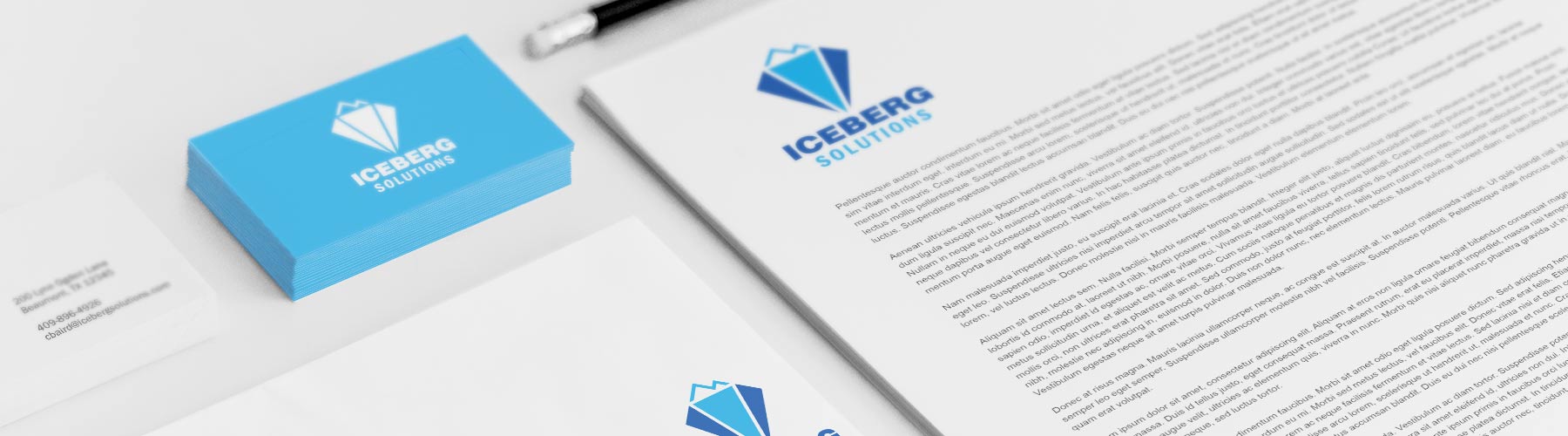 Branding example with business cards and letterhead